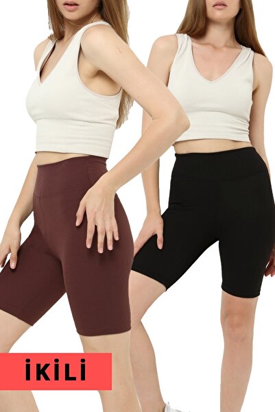 VOSSAX Double Ribbed High Waist Recovery Short Leggings