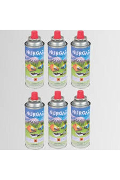 NURGAZ 6 Adet Ng207 Valfli Kamp Ocak Gaz Kartuşu 220gr