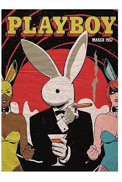 ekart Πίνακας MDF με σχέδιο Playboy Rabbit 15εκ. x 22εκ.
