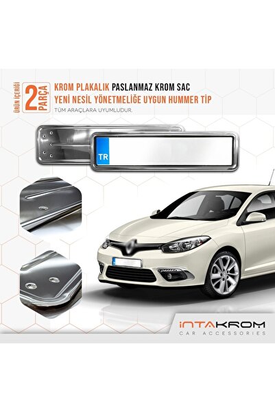 İntachrom Renault Fluence Krom Plakalık - Hummer Tip 2 Adet