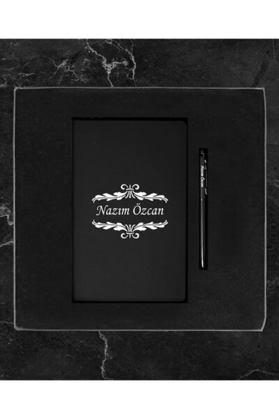 Genel Markalar Kişiye Özel Lüks Kutulu Deri Defter & Kalem Hediye Seti LK128