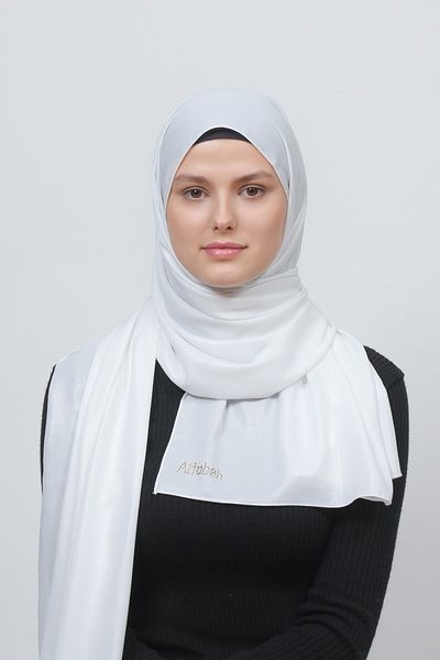 Altobeh Βραδινό φόρεμα Glitter Chiffon Shawl-λευκό