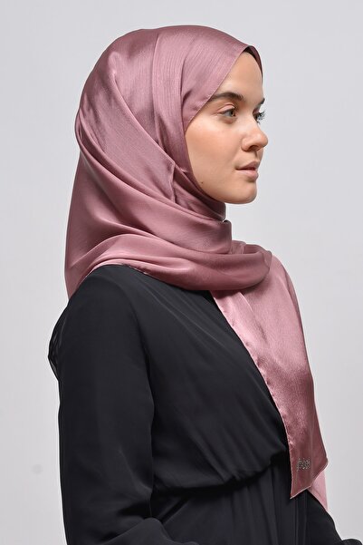 Altobeh Βραδινά Φόρεμα με χιτζάμπ με γυαλιστερή σατέν υφή Janjan Shawl-σκούρα πούδρα