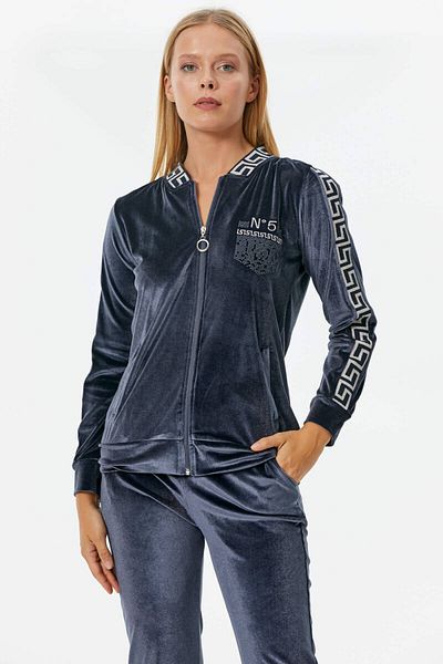 Sementa Velvet Tracksuit Set with Glitter Knitted Detail - 76086