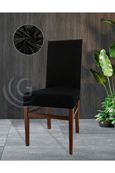GUZGUN Kaliteli Kadife Sandalye Kılıfı Sandalye Örtüsü Likralı Esnek Lastikli Yıkanabilir