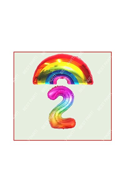 RÖNESANS PARTİ Star Rainbow Star Themed 2 Year Old Birthday Party Set