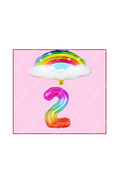 Generic Brand Cloudy Rainbow Star Themed 2 Year Old Birthday Party Set