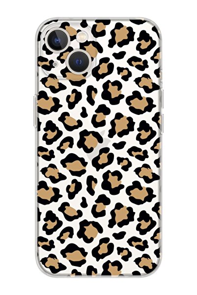 shoptocase Iphone 14 Uyumlu Leopar Tasarımlı Premium Şeffaf Telefon Kılıfı