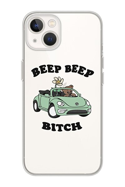 shoptocase Iphone 14 Uyumlu Beep Beep Tasarımlı Premium Şeffaf Telefon Kılıfı