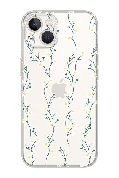 shoptocase Iphone 14 Uyumlu Papatya Sarmaşığı Tasarımlı Premium Şeffaf Telefo...
