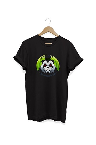 FECCY Tricou digital cu imprimeu panda 100% bumbac