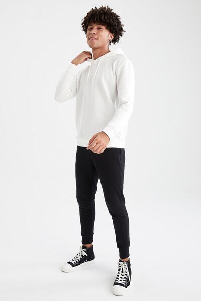 DeFacto Regular Fit Kapüşonlu Uzun Kollu Pamuklu Sweatshirt