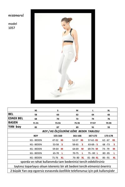 missmaral Silbergraue Damen-Sportleggings mit hoher Taille und doppelten Seitentaschen
