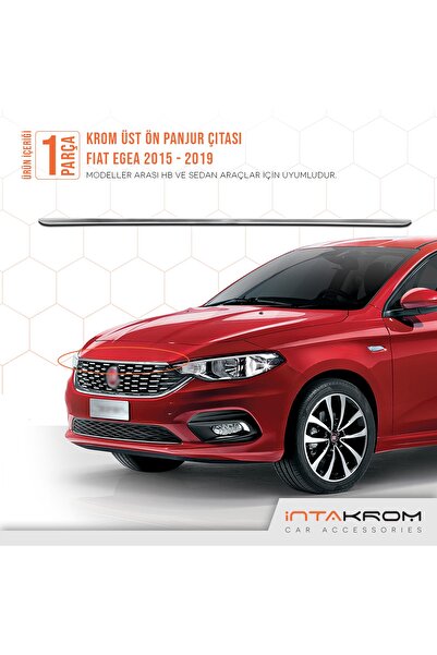 İntachrom Fiat Egea Krom Üst Ön Panjur Çıtası 2015 - 2019 / Hb - Sd