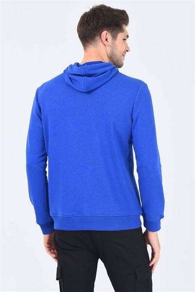 Seamoda Чоловічий світшот з капюшоном і трикутним принтом спереду - синій