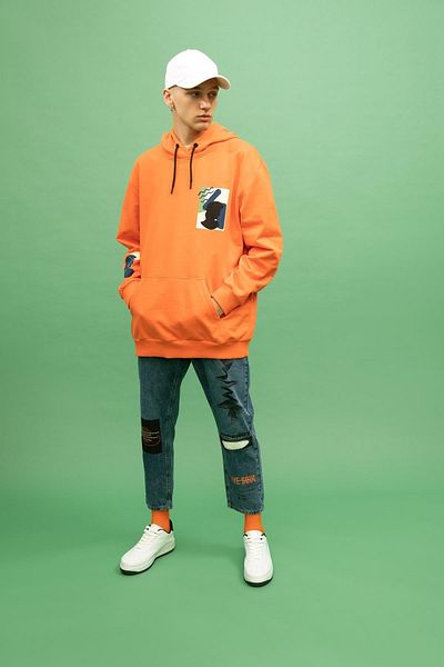 DeFacto Cool φούτερ με στάμπα με κουκούλα oversize