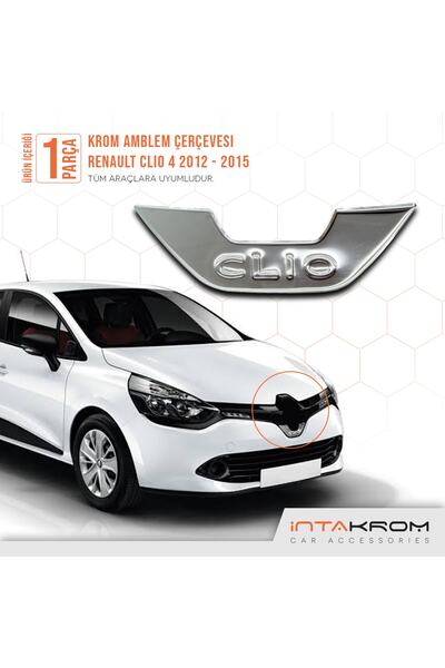 İntachrom Renault Clio 4 Krom Amblem Çerçevesi 2012 -2015
