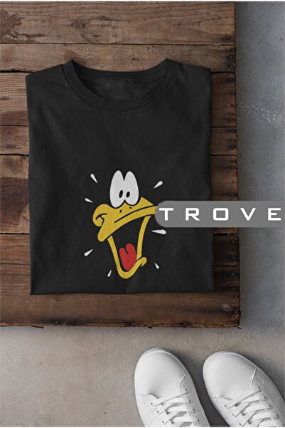 TROVE Unisex Γυναικείες Ανδρικές μπλούζες Daffy Duck Look Ασπρόμαυρο σχέδιο μ...