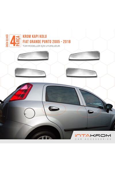 İntachrom Fiat Grande Punto Krom Kapı Kolu Dış 4 Parça 2005 Üzeri