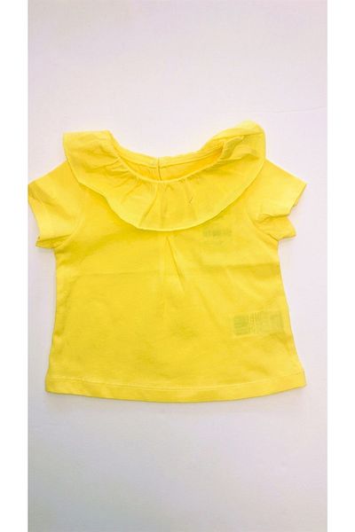Çikoby Girl's Cotton Collar Frilly Combed Cotton Blouse