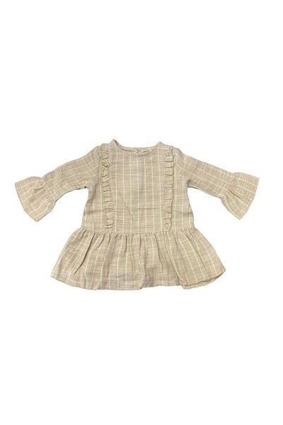 Çikoby Girl's Cotton Ruffle Striped Dress