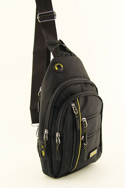 SEVENTEEN Men's Black Waterproof Canvas Crossbody Backpack and Shoulder Bag