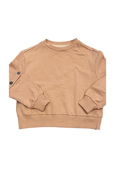 Çikoby Girl's Cotton Medium Thick Sweatshirt with Snap Sleeve