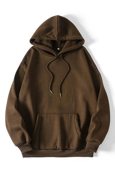 Mad&Calf Unisex Φούτερ με κουκούλα Basic με τσέπες