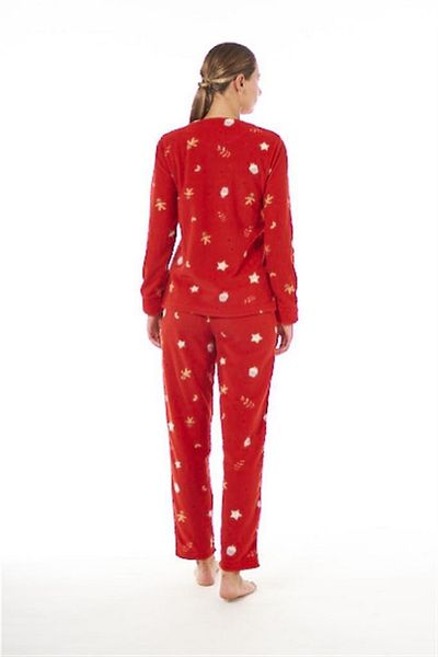 Estiva Patterned Daily Plush Fleece Women's Pajama Set