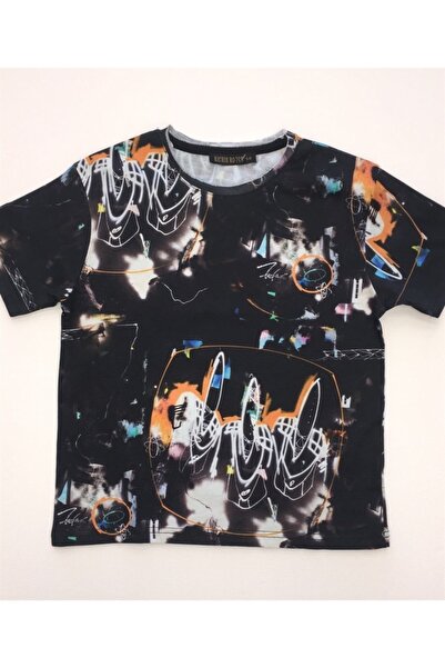 Richie Royce Μπλουζάκι με λαιμόκοψη για αγόρι με διαστημική σανίδα