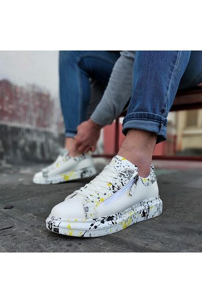 BPM Kb02 Crocodile White Yellow Pantofi bărbați