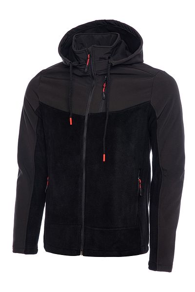 GHASSY CO. Men's Removable Hooded Softshell/fleece Lined Sports Jacket