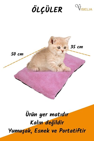Viselia وسادة سرير للقطط الأليفة مقاس 50 × 35 سم