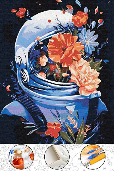 abbara Sayılarla Boyama Hobi Seti Çerçeveli Numaralı Tuval Fırça Boya Dahil Kasnaklı 40x50 Cm