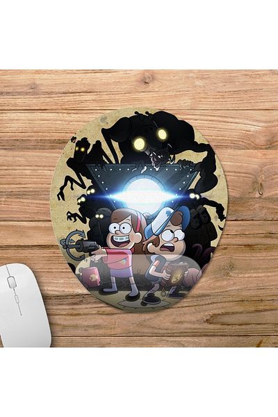 Pixxa نموذج لوحة ماوس لدعم المعصم من Gravity Falls / Mystery Town - 3 بيضاوي