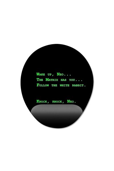 Pixxa نموذج لوحة الماوس المدعومة للمعصم من Wake Up Neo - Matrix - بيضاوي واحد
