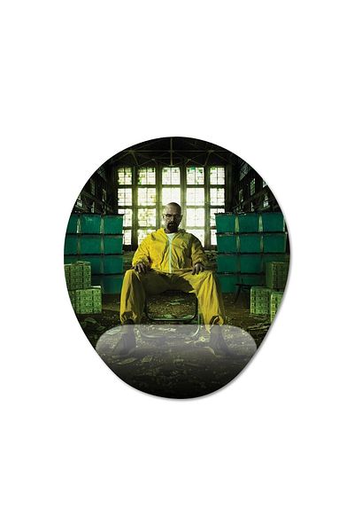 Pixxa موديل لوحة ماوس مع مسند للمعصم من Breaking Bad - 3 بيضاوي