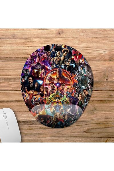 Pixxa موديل لوحة ماوس Marvel مع مسند للمعصم - 3 بيضاوي