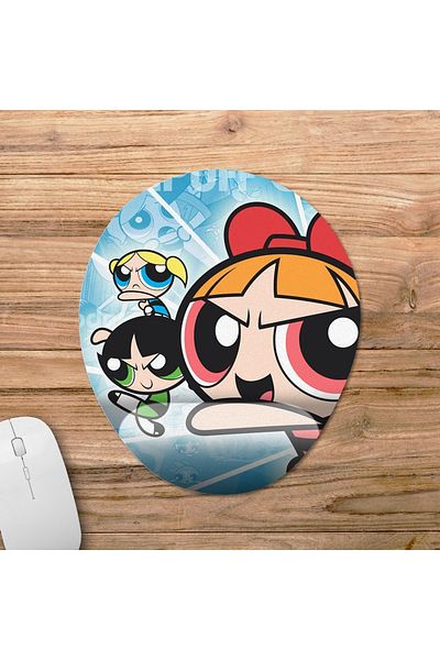 Pixxa نموذج لوحة ماوس دعم المعصم للفتيات من Powerpuff - 2 بيضاوي