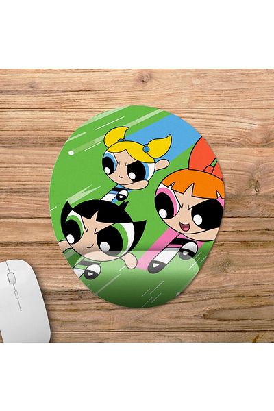 Pixxa نموذج لوحة ماوس دعم المعصم للفتيات من Powerpuff - بيضاوي واحد