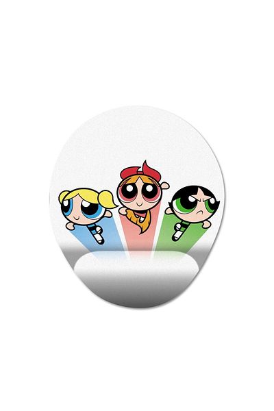 Pixxa موديل لوحة ماوس مدعومة للمعصم للفتيات من Powerpuff - 3 بيضاوي