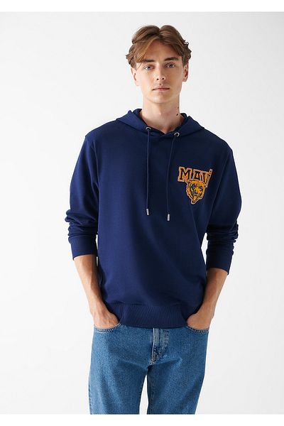 Mavi Φούτερ Mv-91 εμπριμέ με κουκούλα Navy Blue 0610811-70498
