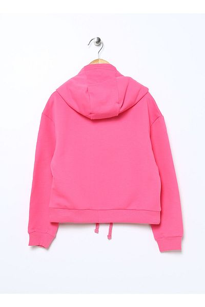 Funky Rocks Printed Girl's Fuchsia Sweatshirt Ng-200