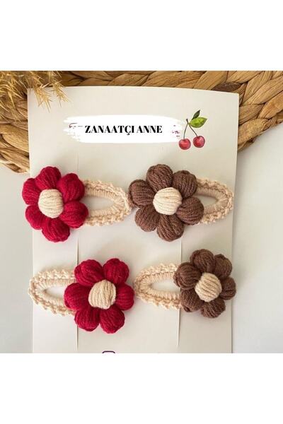 zanaatçı anne Set de 4 catarame tricotate Amigurumi Daisy pentru fete