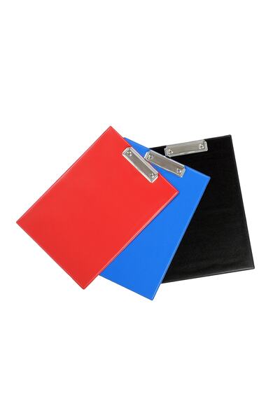 EKC Plastik Ekc -a4 Kapaklı Sekreterlik - Bloknot 3 Renk - Siyah Mavi Kırmızı