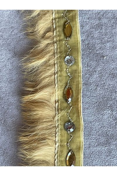 Gönülden Tasarım Design Feathered Stone Ribbon Border Applique Guipure 1 Meter