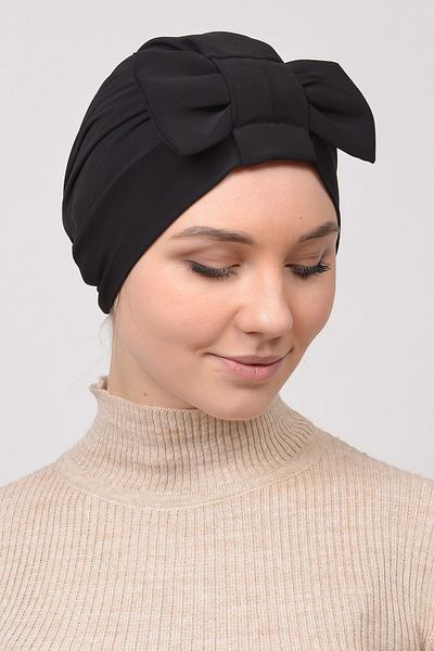 Altobeh Φιόγκος Αναστρέψιμος Σταυρός Hijab Bonnet-μαύρο