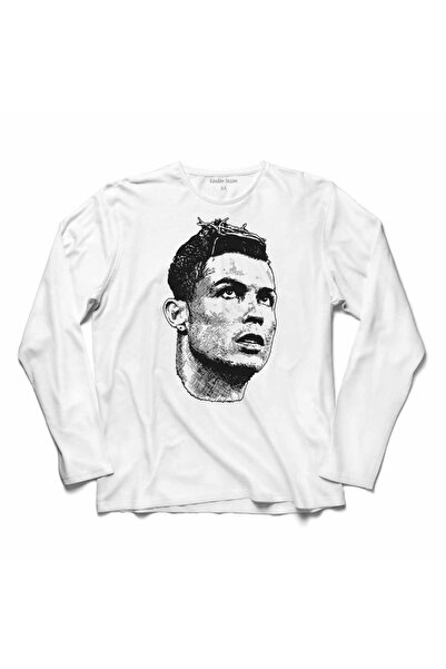 Kendim Seçtim Kristijano Ronaldo Air Cr7 Tipografija Silueta Majica dugih ruk...