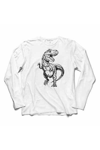 Kendim Seçtim Dinosaur Dinosaur Silueta Dizajn Majica Dugih Rukava Štampano T...