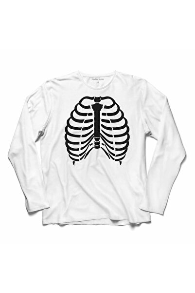 Kendim Seçtim Halloween Skeleton Halloween majica dugih rukava Štampano T-shirt